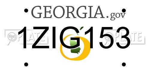 1ZIG153 Georgia License Plate