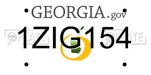 1ZIG154 Georgia License Plate