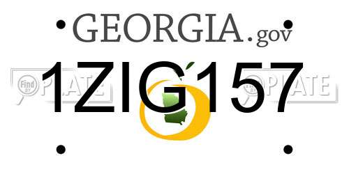 1ZIG157 Georgia License Plate