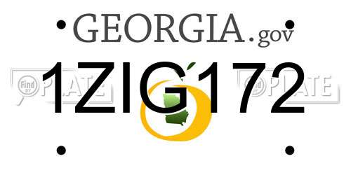 1ZIG172 Georgia License Plate