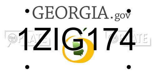 1ZIG174 Georgia License Plate