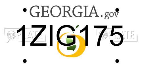 1ZIG175 Georgia License Plate