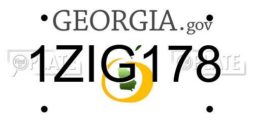 1ZIG178 Georgia License Plate