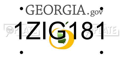 1ZIG181 Georgia License Plate
