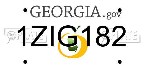 1ZIG182 Georgia License Plate