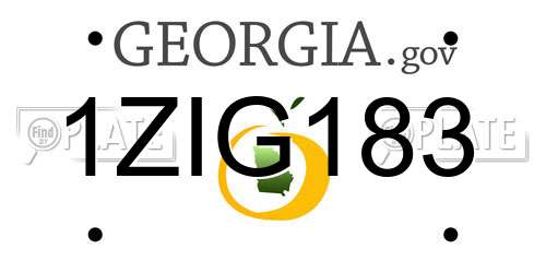 1ZIG183 Georgia License Plate