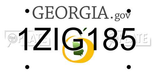 1ZIG185 Georgia License Plate