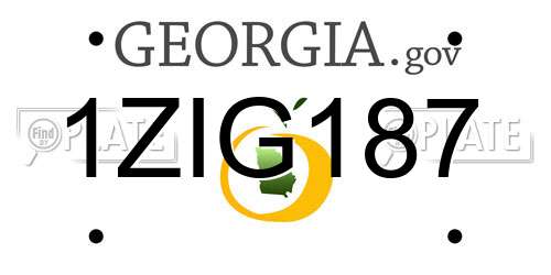 1ZIG187 Georgia License Plate