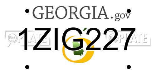 1ZIG227 Georgia License Plate