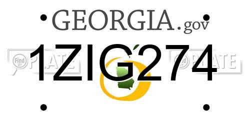 1ZIG274 Georgia License Plate