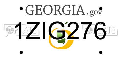 1ZIG276 Georgia License Plate