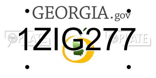 1ZIG277 Georgia License Plate