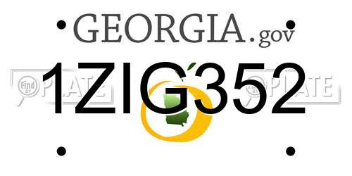 1ZIG352 Georgia License Plate