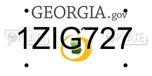 1ZIG727 Georgia License Plate