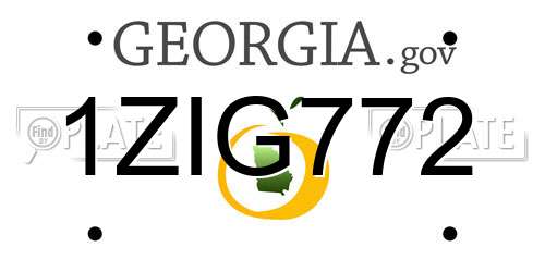 1ZIG772 Georgia License Plate