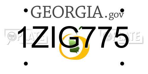 1ZIG775 Georgia License Plate
