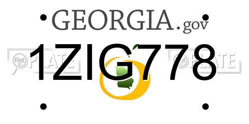 1ZIG778 Georgia License Plate