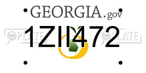 1ZII472 Georgia License Plate