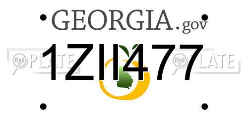 1ZII477 Georgia License Plate