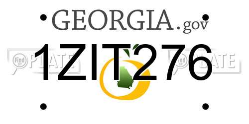 1ZIT276 Georgia License Plate