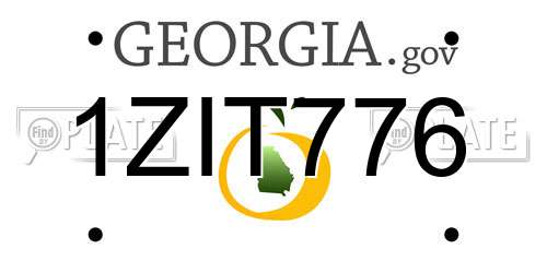 1ZIT776 Georgia License Plate