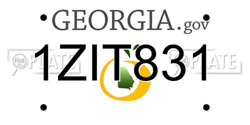 1ZIT831 Georgia License Plate