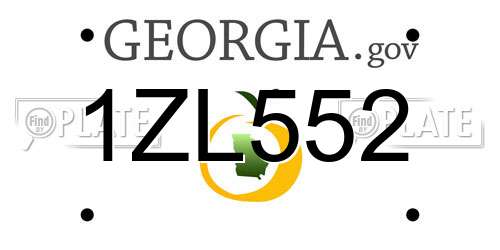 1ZL552 Georgia License Plate