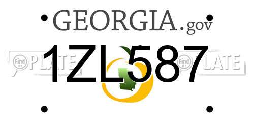 1ZL587 Georgia License Plate