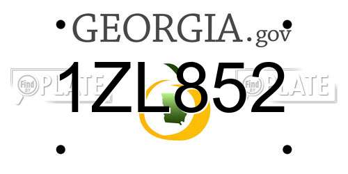 1ZL852 Georgia License Plate