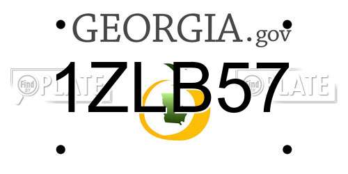 1ZLB57 Georgia License Plate