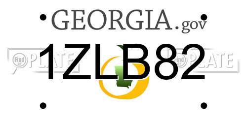 1ZLB82 Georgia License Plate