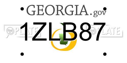 1ZLB87 Georgia License Plate
