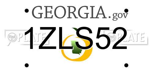 1ZLS52 Georgia License Plate
