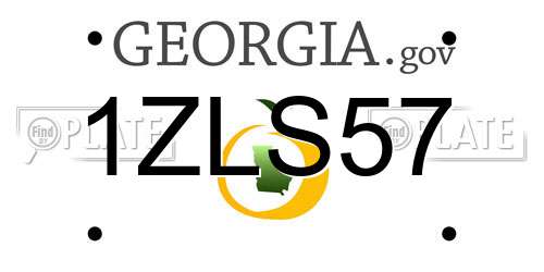 1ZLS57 Georgia License Plate