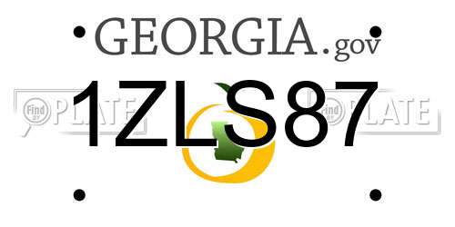 1ZLS87 Georgia License Plate