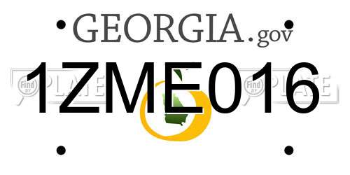 1ZME016 Georgia License Plate