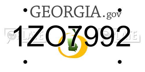 1ZO7992 Georgia License Plate