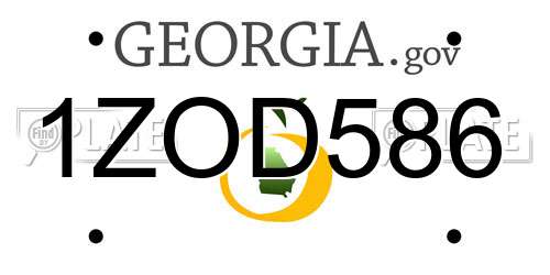1ZOD586 Georgia License Plate