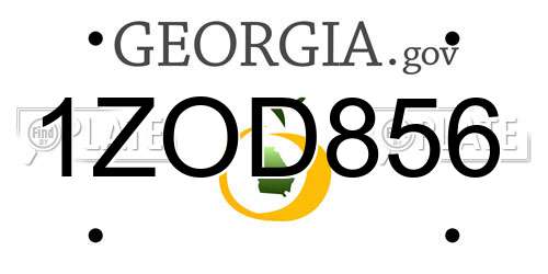 1ZOD856 Georgia License Plate