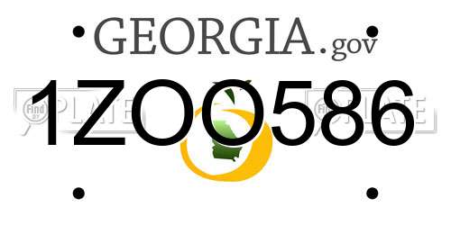 1ZOO586 Georgia License Plate