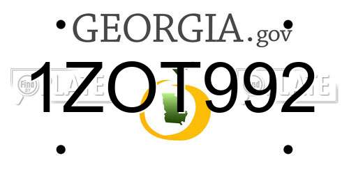 1ZOT992 Georgia License Plate