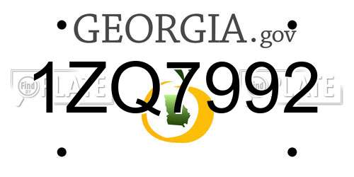 1ZQ7992 Georgia License Plate