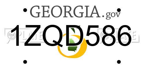 1ZQD586 Georgia License Plate