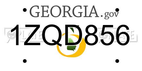 1ZQD856 Georgia License Plate
