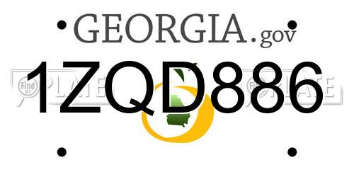 1ZQD886 Georgia License Plate