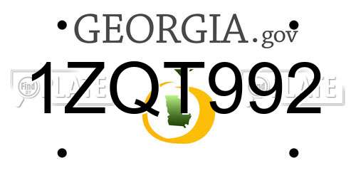 1ZQT992 Georgia License Plate