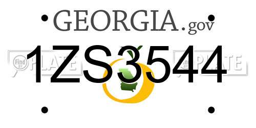 1ZS3544 Georgia License Plate