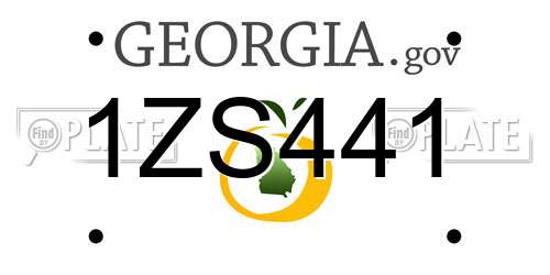 1ZS441 Georgia License Plate