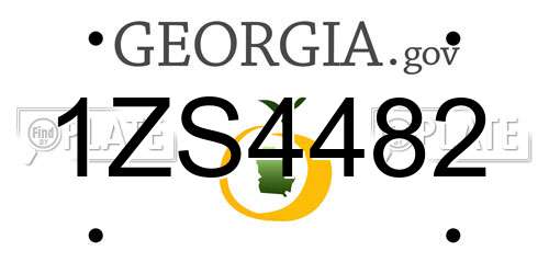1ZS4482 Georgia License Plate