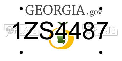 1ZS4487 Georgia License Plate